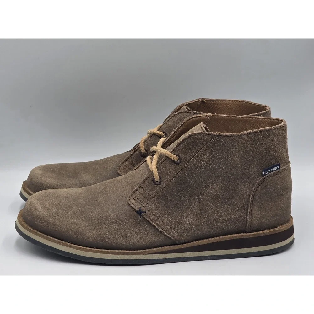 Hari Mari  Mens Adobe Brown Waxed Suede  Chukka Desert Boots Size 9US Euro 42